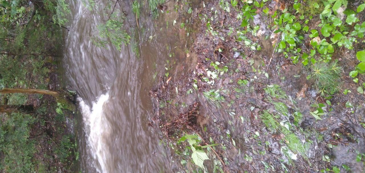swollen stream after heavy rain at Bartertowne, Canaan New Hampshire